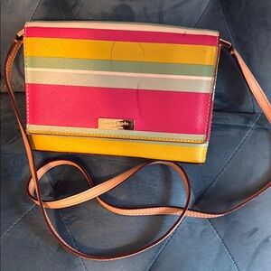 Kate Spade Pink and Yellow Crossbody Bag